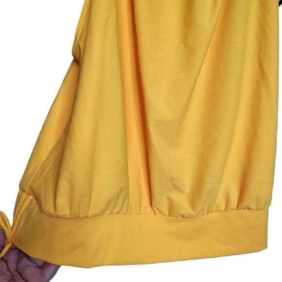 Holipick Push Up Tankini Swimsuit Two Piece Tummy Control Yellow Floral Size Lar - Picture 5 of 10